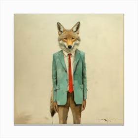 Fox In Suit Canvas Print