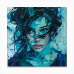 Woman With Blue Hair 3 Canvas Print