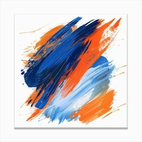 Blue And Orange Brush Strokes 1 Canvas Print