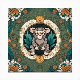 Monkey In The Jungle Canvas Print