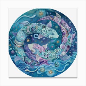 Pisces Zodiac Sign Canvas Print