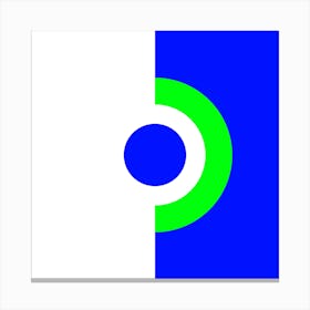 Circle within Circle In Blue And Green Canvas Print