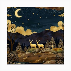 Leonardo Anime Xl A Natural Nighttime Scene With Golden And Br 0 Canvas Print