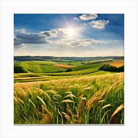 Grass German Cultivate Commercial Ecology Plant Sun Day Cultivated Scene Green Flying Pa (11) Canvas Print