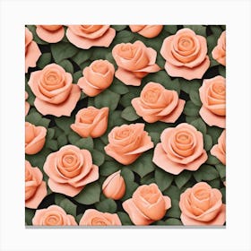 Peach Roses 3 Canvas Print