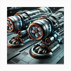 Twin Laser Turrets Of Hover Assault Vehicles Canvas Print