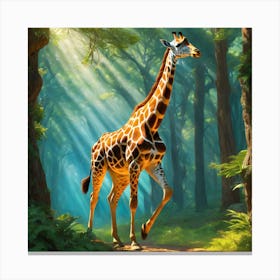 A Giraffe in The Woods Canvas Print