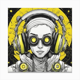 Cosmic Eye With Headphones 1 Canvas Print