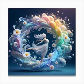 Girl In A Swirl Canvas Print