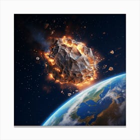 Asteroid Impact On The Earth Canvas Print