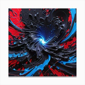 Abstract Black And Blue Painting Canvas Print