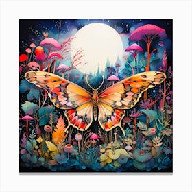 Butterfly In The Moonlight 1 Canvas Print