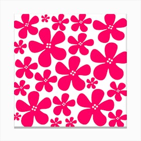 Pink Flowers Pattern Canvas Print
