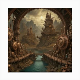 Steampunk City Canvas Print