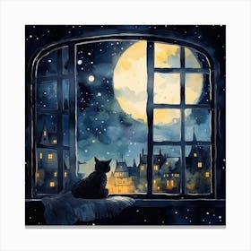 Cat In The Window Canvas Print