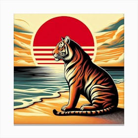 Tiger On The Beach Toile