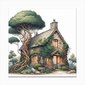 Ivy Cottage Art Print Canvas Print