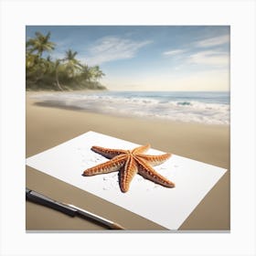 Starfish On The Beach 4 Canvas Print