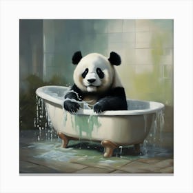 Panda Bathing Canvas Print