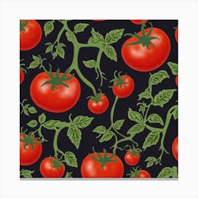 Tomatoes On A Black Background 3 Canvas Print