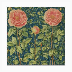 Roses In The Garden Art Canvas Print