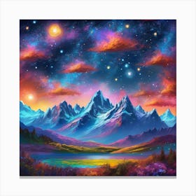 Mountain Landscape Painting Canvas Print