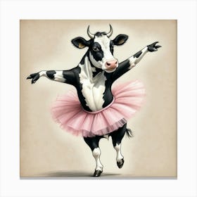 Cow Dancing In A Tutu Canvas Print