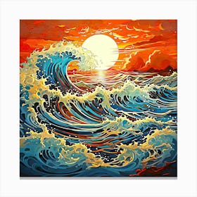 Great Wave At Sunset 1 Canvas Print