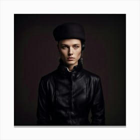 Portrait Of A Woman In Black Canvas Print