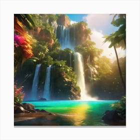 Waterfall In The Jungle Canvas Print