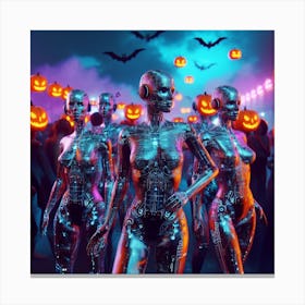 Halloween Women In Halloween Costumes Canvas Print