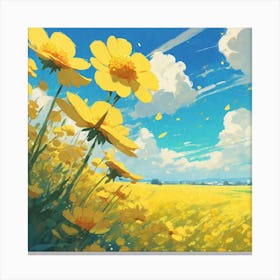 Yellow Flower Field 2 Canvas Print