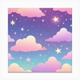 Sky With Twinkling Stars In Pastel Colors Square Composition 130 Canvas Print