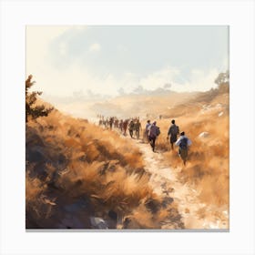 People Walking In The Desert Canvas Print