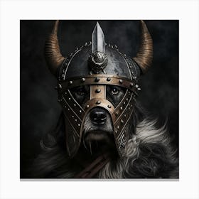 Viking Dog Portrait Canvas Print