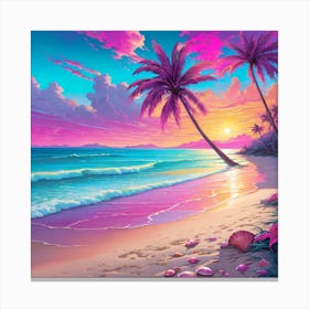 Sunset On The Beach 7 Canvas Print