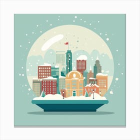 Boston Usa 2 Snowglobe Canvas Print