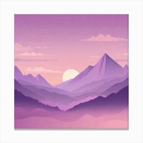 Misty mountains background in purple tone 82 Canvas Print