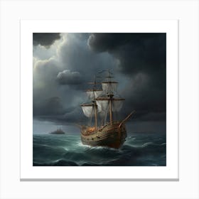 Ship At Sea.1 Canvas Print