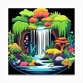 Waterfall In The Jungle Canvas Print