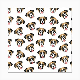 Boxer Dog Pattern Canvas Print