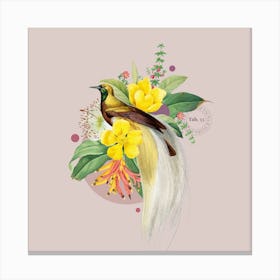 Flora & Fauna with Bird of Paradise 1 Canvas Print