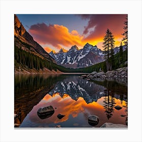 Sunrise At The Lake Canvas Print