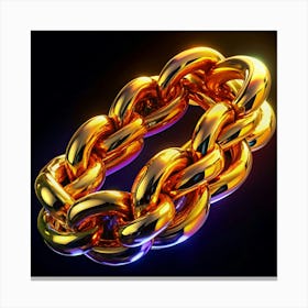 Golden Chain On Black Background 1 Canvas Print