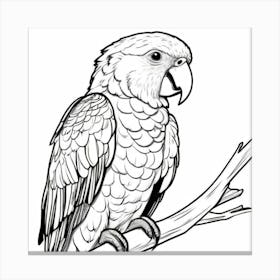 Parrot Coloring Page Canvas Print