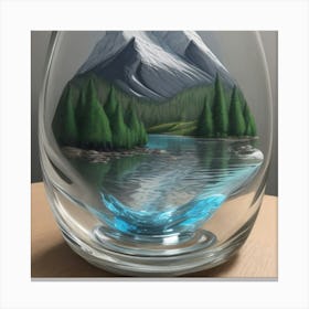 Exquisite Design Mountain Art With Trees And Water 1 Canvas Print