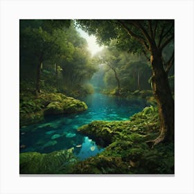 River In The Forest 3 Canvas Print