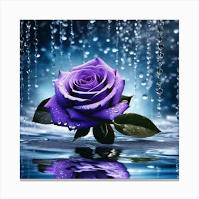 Purple Rose In The Rain Canvas Print
