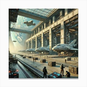 Venusian Enclave Fleet Hangars Converted Canvas Print