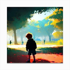 Child In A Park Canvas Print